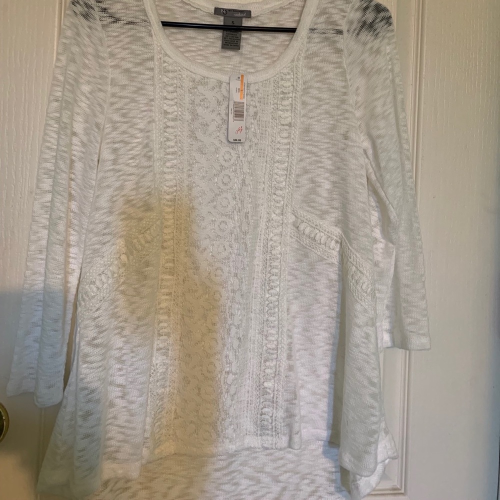 NWT Belk Ivory Knit 3/4 Sleeve Small